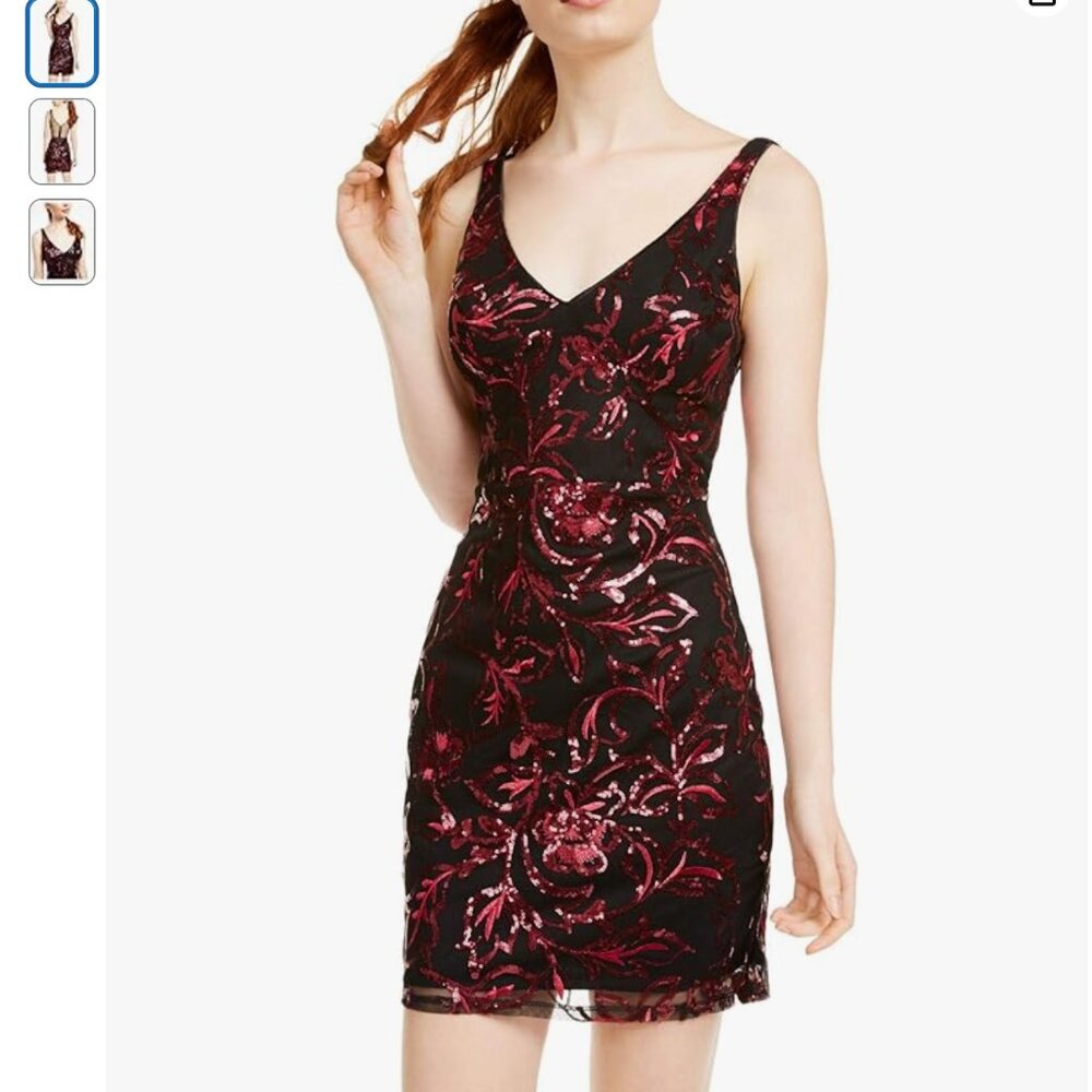 Macy's/Sequin Hearts Black and Red Dress Size 11